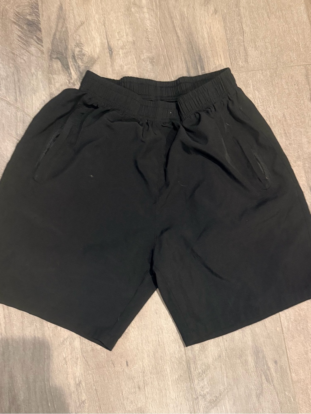 Men's Black Elastic Waist Shorts